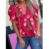 image:imageCicy Bell Womens Puff Sleeve Floral Top Casual Dressy Boutique Print BlouseBurgundy