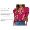 image:imageCicy Bell Womens Puff Sleeve Floral Top Casual Dressy Boutique Print BlouseBurgundy