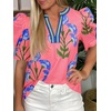image:imageCicy Bell Womens Puff Sleeve Floral Top Casual Dressy Boutique Print BlousePink