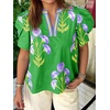image:imageCicy Bell Womens Puff Sleeve Floral Top Casual Dressy Boutique Print BlouseTender Green