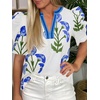 image:imageCicy Bell Womens Puff Sleeve Floral Top Casual Dressy Boutique Print BlouseWhite