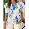 image:imageCicy Bell Womens Puff Sleeve Floral Top Casual Dressy Boutique Print BlouseWhite
