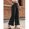 image:imageCicy Bell Womens Ruffle Jeans Cropped High Waisted Baggy Trendy Denim PantsBlack
