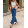 image:imageCicy Bell Womens Ruffle Jeans Cropped High Waisted Baggy Trendy Denim PantsBlue