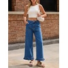 image:imageCicy Bell Womens Ruffle Jeans Cropped High Waisted Baggy Trendy Denim PantsBlue