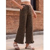 image:imageCicy Bell Womens Ruffle Jeans Cropped High Waisted Baggy Trendy Denim PantsLeopard Brown