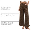 image:imageCicy Bell Womens Ruffle Jeans Cropped High Waisted Baggy Trendy Denim PantsLeopard Brown
