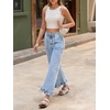 image:imageCicy Bell Womens Ruffle Jeans Cropped High Waisted Baggy Trendy Denim PantsLight Blue