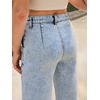 image:imageCicy Bell Womens Ruffle Jeans Cropped High Waisted Baggy Trendy Denim PantsLight Blue