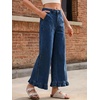 image:imageCicy Bell Womens Ruffle Jeans Cropped High Waisted Baggy Trendy Denim PantsNavy