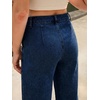 image:imageCicy Bell Womens Ruffle Jeans Cropped High Waisted Baggy Trendy Denim PantsNavy