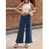 image:imageCicy Bell Womens Ruffle Jeans Cropped High Waisted Baggy Trendy Denim PantsNavy