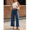 image:imageCicy Bell Womens Ruffle Jeans Cropped High Waisted Baggy Trendy Denim PantsNavy