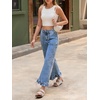 image:imageCicy Bell Womens Ruffle Jeans Cropped High Waisted Baggy Trendy Denim PantsSky Blue