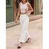 image:imageCicy Bell Womens Ruffle Jeans Cropped High Waisted Baggy Trendy Denim PantsWhite