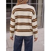 image:imageCicy Bell Womens Striped Pullover Sweater Color Block Casual Loose Knit TopApricot