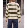 image:imageCicy Bell Womens Striped Pullover Sweater Color Block Casual Loose Knit TopBeige