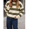 image:imageCicy Bell Womens Striped Pullover Sweater Color Block Casual Loose Knit TopBeige