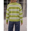 image:imageCicy Bell Womens Striped Pullover Sweater Color Block Casual Loose Knit TopFruit Green