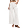 image:imageCicy Bell Womens Ruffle Jeans Cropped High Waisted Baggy Trendy Denim PantsWhite