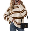 image:imageCicy Bell Womens Striped Pullover Sweater Color Block Casual Loose Knit TopApricot
