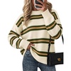 image:imageCicy Bell Womens Striped Pullover Sweater Color Block Casual Loose Knit TopBeige