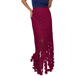 image:imageCicy Bell Womens Hollow Out Maxi Skirts Summer Boho Fringe Hem Long SkirtBurgundy