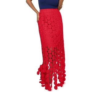 image:imageCicy Bell Womens Hollow Out Maxi Skirts Summer Boho Fringe Hem Long SkirtRed