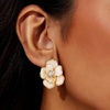 image:imageCicy Bell 18k Gold Plated Enamel Flower Earrings for WomenBeige