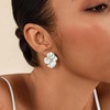 image:imageCicy Bell 18k Gold Plated Enamel Flower Earrings for WomenLight Blue