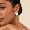 image:imageCicy Bell 18k Gold Plated Enamel Flower Earrings for WomenLight Blue