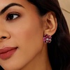 image:imageCicy Bell 18k Gold Plated Enamel Flower Earrings for WomenPink