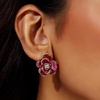 image:imageCicy Bell 18k Gold Plated Enamel Flower Earrings for WomenPink