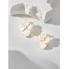 image:imageCicy Bell 18k Gold Plated Enamel Flower Earrings for WomenStyle Creamy White