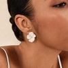 image:imageCicy Bell 18k Gold Plated Enamel Flower Earrings for WomenStyle Pink