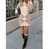 image:imageCicy Bell Women Argyle Sweater Skirt Sets 2 Piece Outfits Plaid Knit SkirtsKhaki