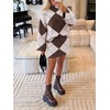 image:imageCicy Bell Women Argyle Sweater Skirt Sets 2 Piece Outfits Plaid Knit SkirtsWhite