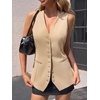 image:imageCicy Bell Womens Button Down Suit Vests Casual Business V Neck Waistcoat Tops Summer Fitted Work Office Sleeveless Blazer