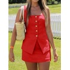 image:imageCicy Bell Womens Summer 2 Piece Outfits Blazer Vest Mini Skirt Suit SetsRed