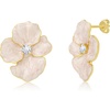 image:imageCicy Bell 18k Gold Plated Enamel Flower Earrings for WomenStyle Pink