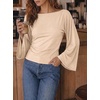 image:imageCicy Bell Women Bell Long Sleeve Wrap Tops Tie Back Boat Neck T ShirtApricot