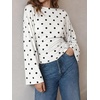 image:imageCicy Bell Women Bell Long Sleeve Wrap Tops Tie Back Boat Neck T ShirtPolka Dotswhite