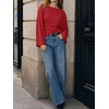 image:imageCicy Bell Women Bell Long Sleeve Wrap Tops Tie Back Boat Neck T ShirtRed