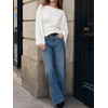 image:imageCicy Bell Women Bell Long Sleeve Wrap Tops Tie Back Boat Neck T ShirtWhite