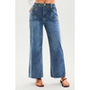 image:imageCicy Bell Womens High Waisted Cropped Jeans Straight Leg Raw Hem Denim PantBlue