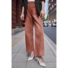 image:imageCicy Bell Womens High Waisted Cropped Jeans Straight Leg Raw Hem Denim PantBrown