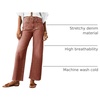 image:imageCicy Bell Womens High Waisted Cropped Jeans Straight Leg Raw Hem Denim PantBrown