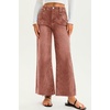 image:imageCicy Bell Womens High Waisted Cropped Jeans Straight Leg Raw Hem Denim PantBrown