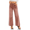 image:imageCicy Bell Womens High Waisted Cropped Jeans Straight Leg Raw Hem Denim PantBrown