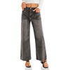 image:imageCicy Bell Womens High Waisted Cropped Jeans Straight Leg Raw Hem Denim PantGrey